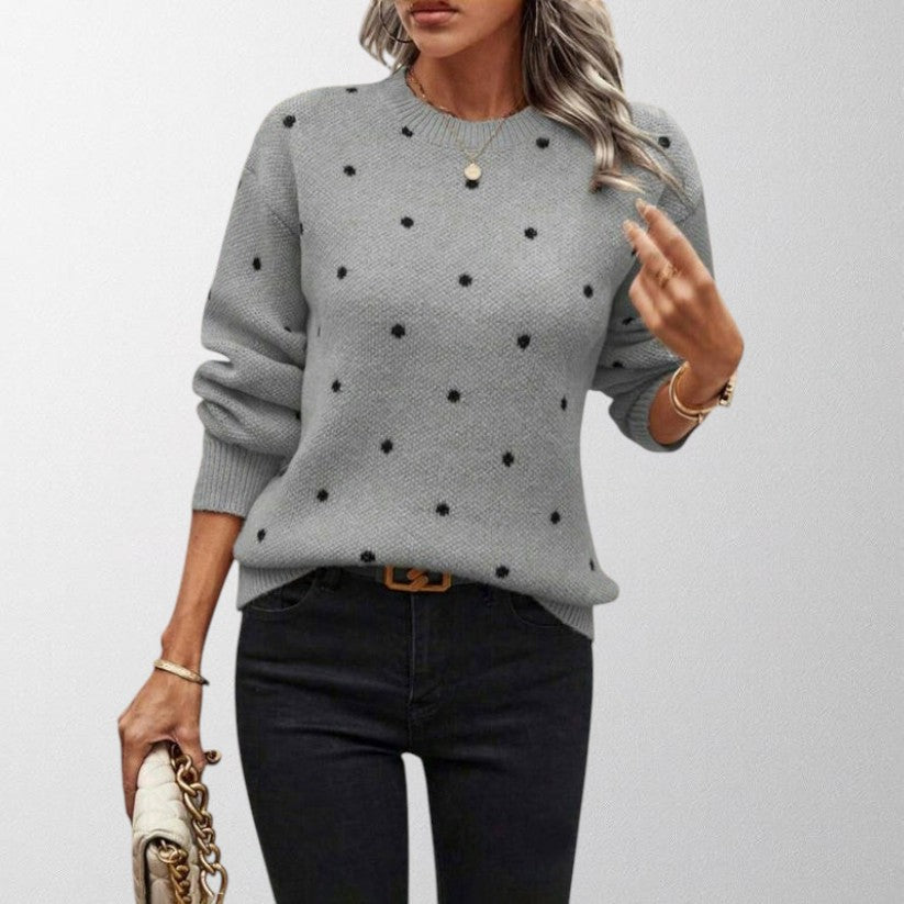 Mirela | Women's polka dot sweater made of soft knit
