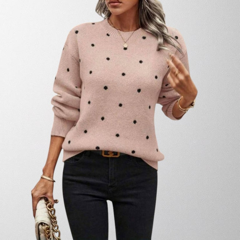 Mirela | Women's polka dot sweater made of soft knit