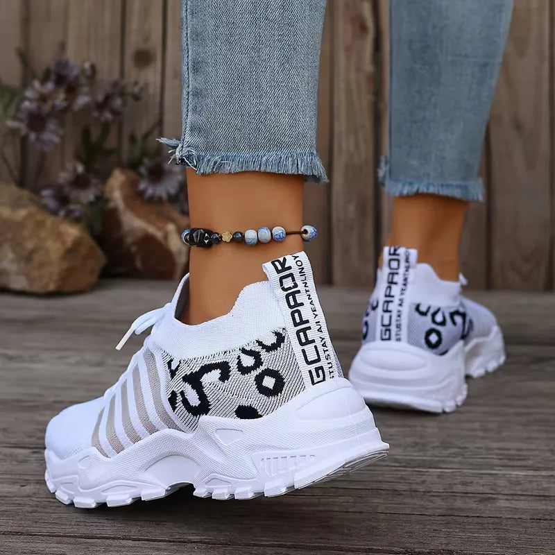 Lunévia | Sneakers casual da donna con accenti leopardati