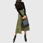 Olivienne | Gonna Midi A-Line da Donna con Laccio in Vita