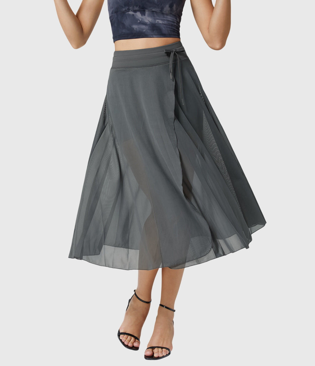 Aquarelle | Gonna Midi Femminile Leggera con Laccio in Vita