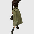 Olivienne | Gonna Midi A-Line da Donna con Laccio in Vita