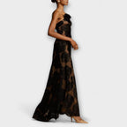 Salena | Abito Maxi Elegante Trasparente da Donna con Motivo Floreale