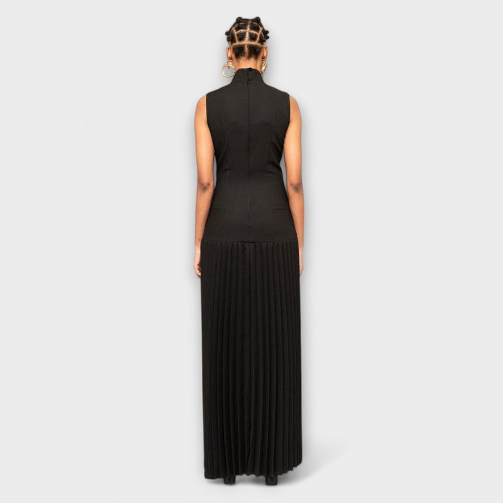 Sana | Abito Maxi Chic da Donna con Spacchi e Gonna Plissettata