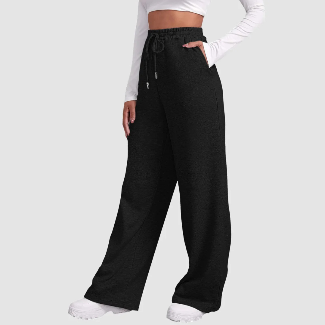 Selvara | Women's Wide Jogger Pants with Tie Casual