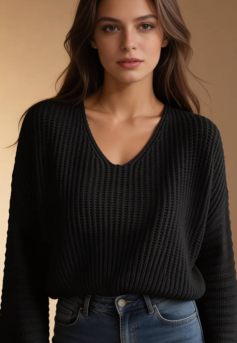 Calvera | Maglione Oversize Donna con Scollo a V Casual