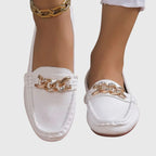 Elvoria | Mocassini eleganti da donna slip-on con catena decorativa