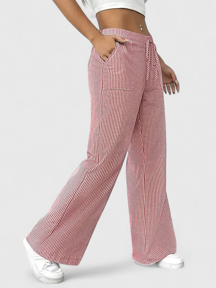 Roseline | Pantaloni da donna a righe con gamba larga