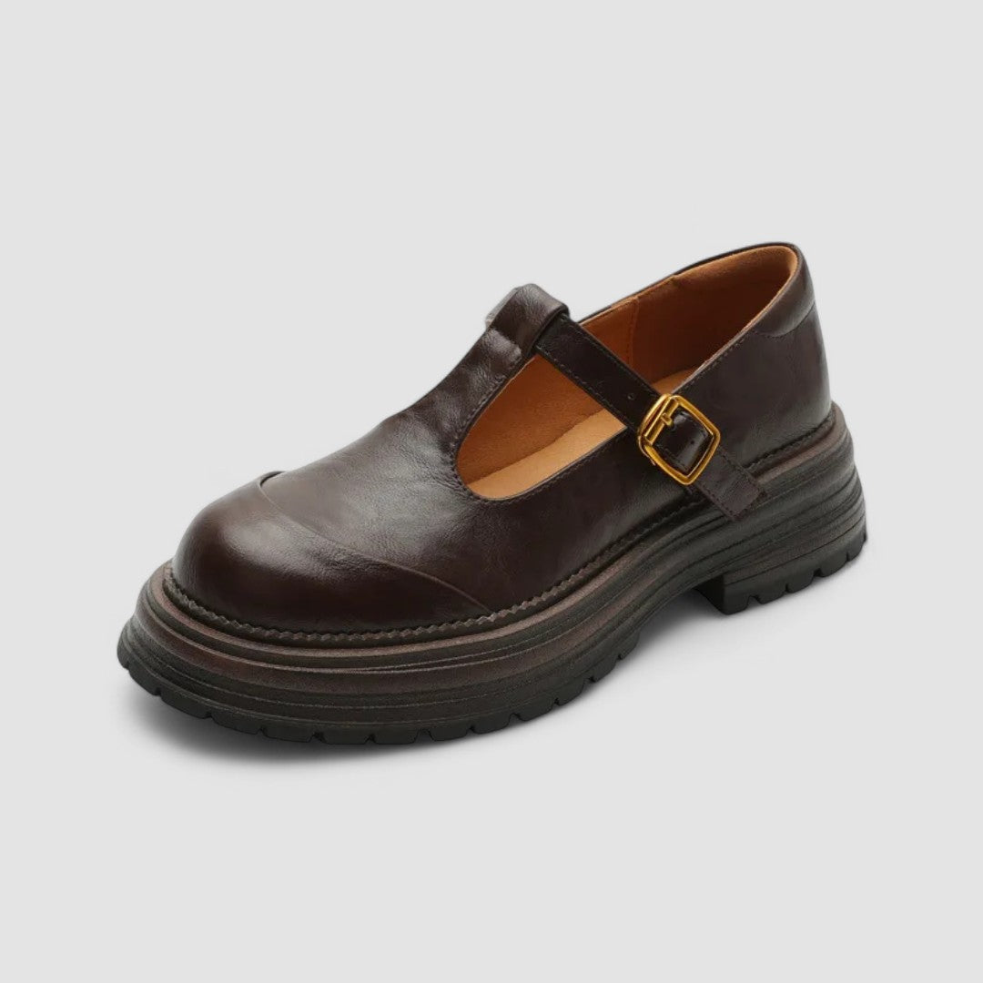 Marvella | Scarpe Donna con T-Bar e Zeppa Casual
