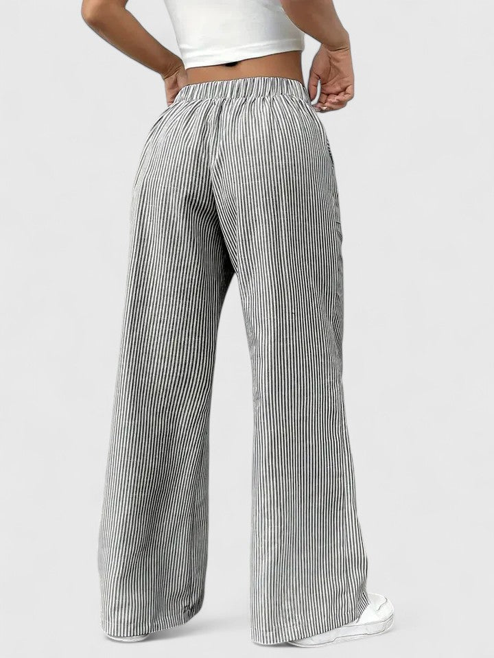 Roseline | Pantaloni da donna a righe con gamba larga