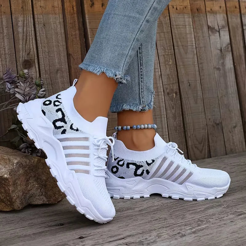 Lunévia | Sneakers casual da donna con accenti leopardati