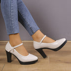 Calviera | Scarpe Eleganti da Donna Mary Jane con Zeppa