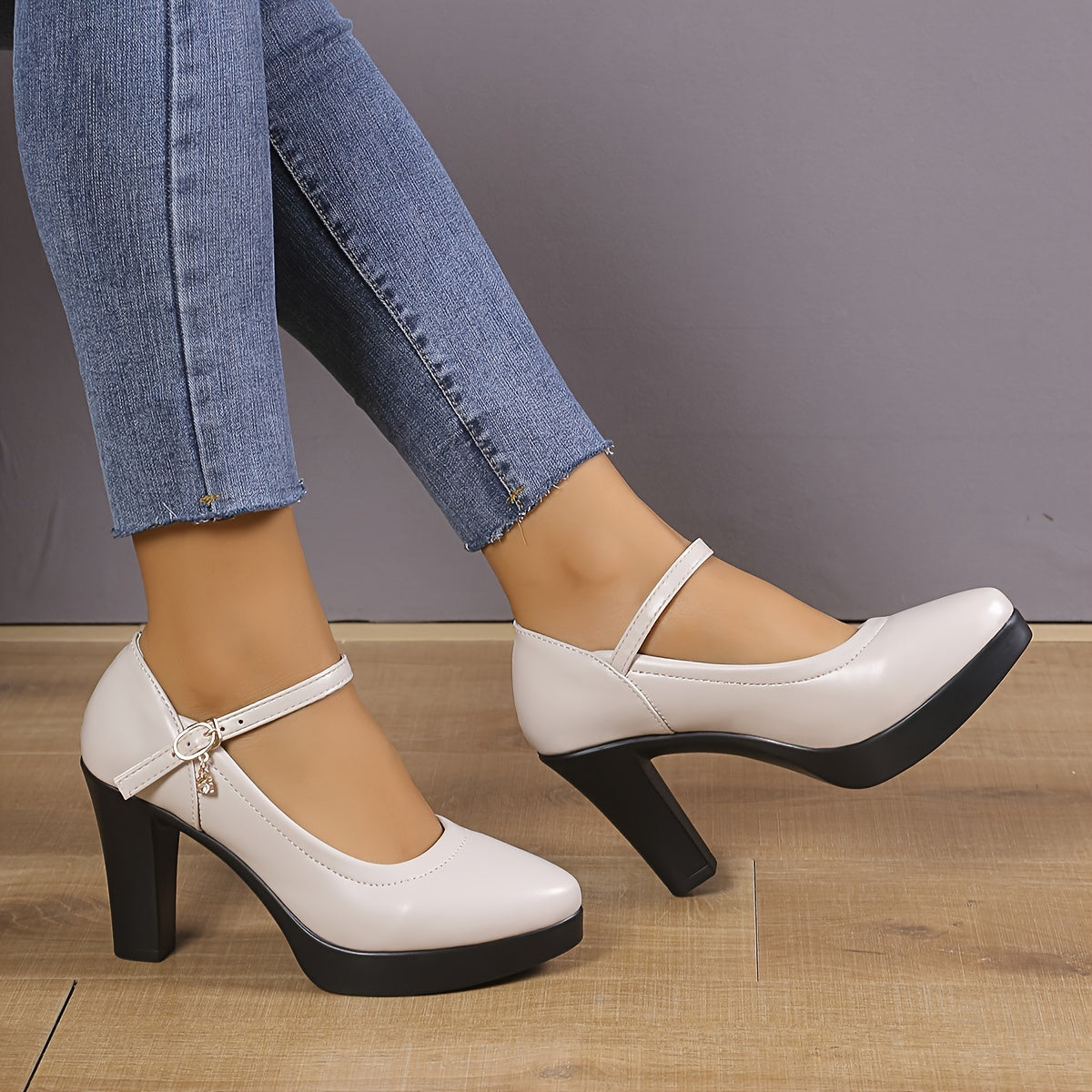 Calviera | Scarpe Eleganti da Donna Mary Jane con Zeppa