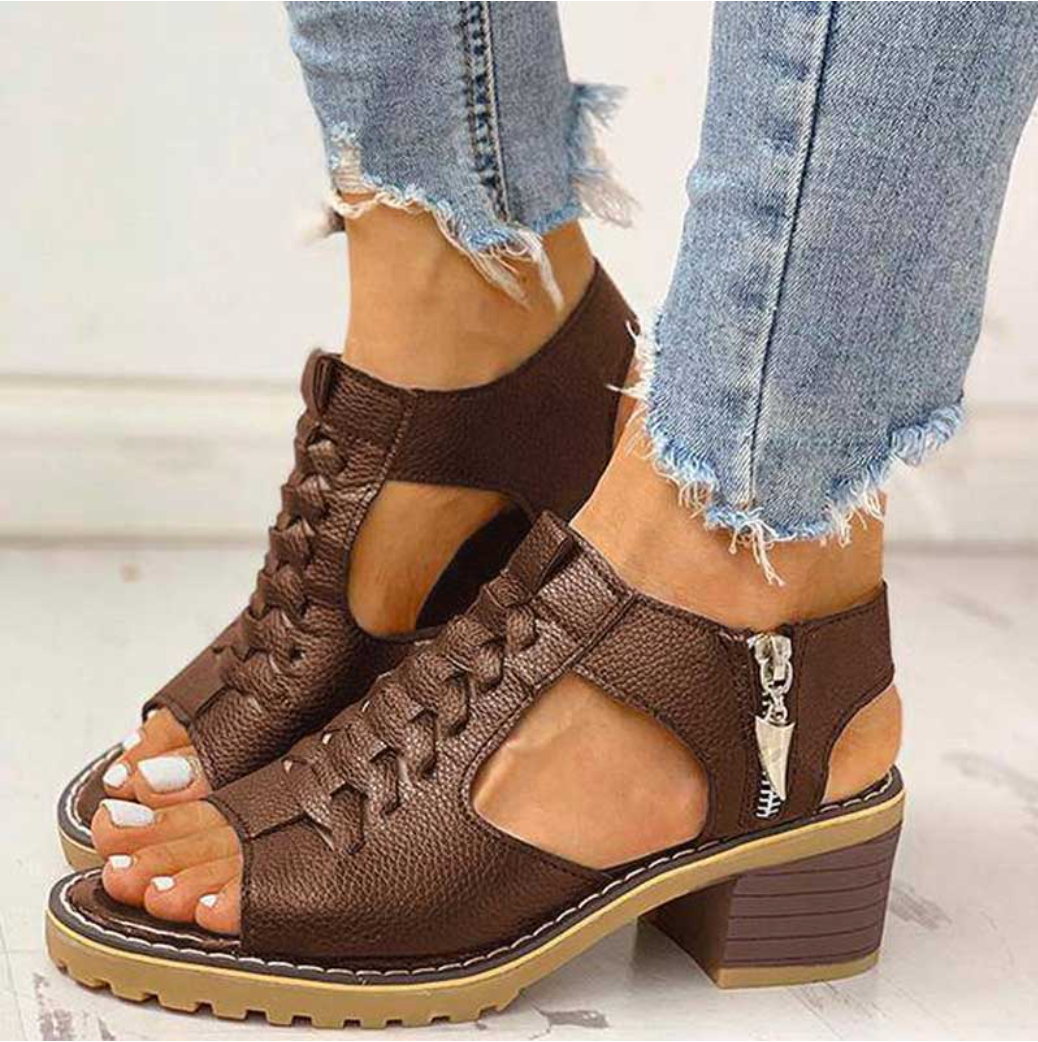 Travira | Sandali Casual Donna con Cinghie Regolabili e Cerniera