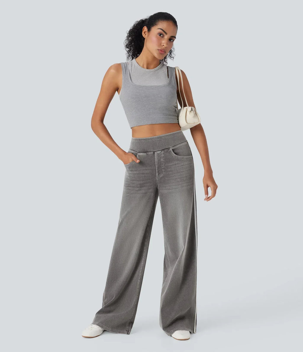 Savéline | Pantaloni elasticizzati da donna con gamba larga