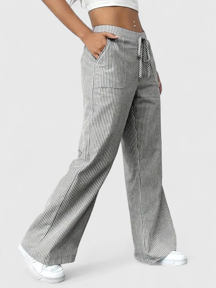 Roseline | Pantaloni da donna a righe con gamba larga