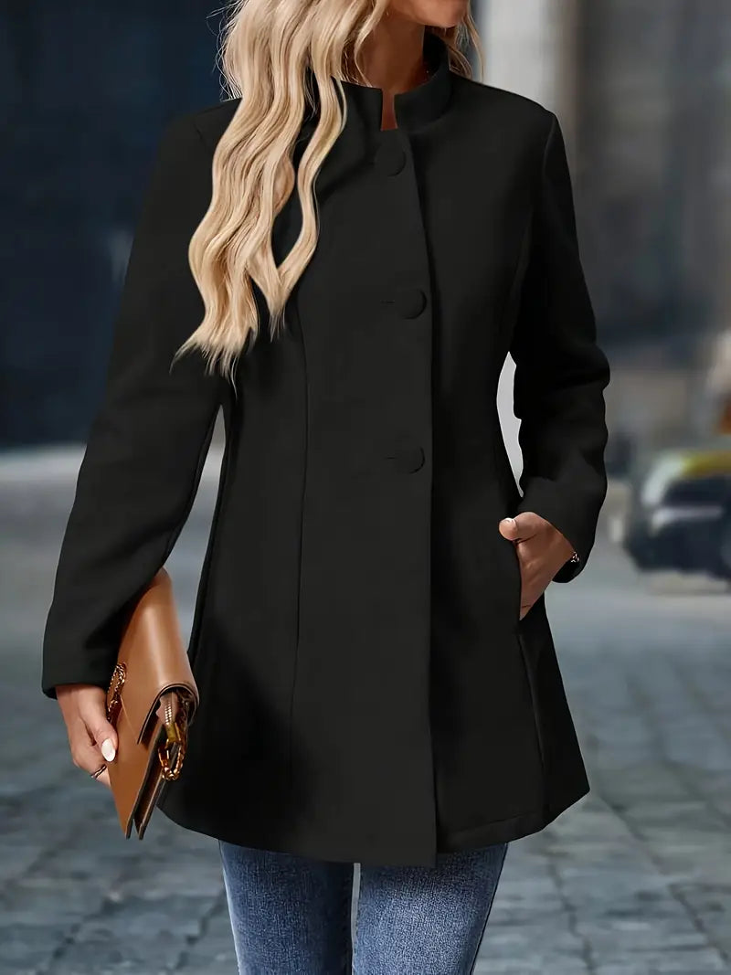 Isabella | Elegante cappotto da donna con bottoni e taglio aderente