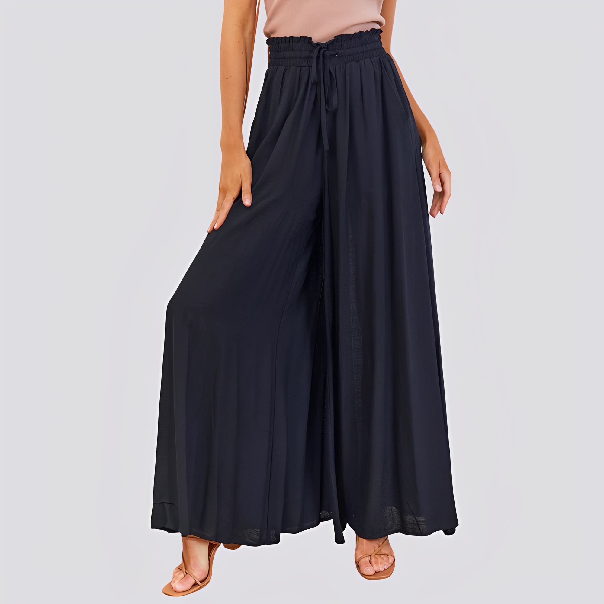 Nara | Women's Wide-Leg Pants with Elastic Waist