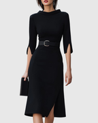 Caviera | Abito Midi Elegante da Donna con Cintura per l'Ufficio