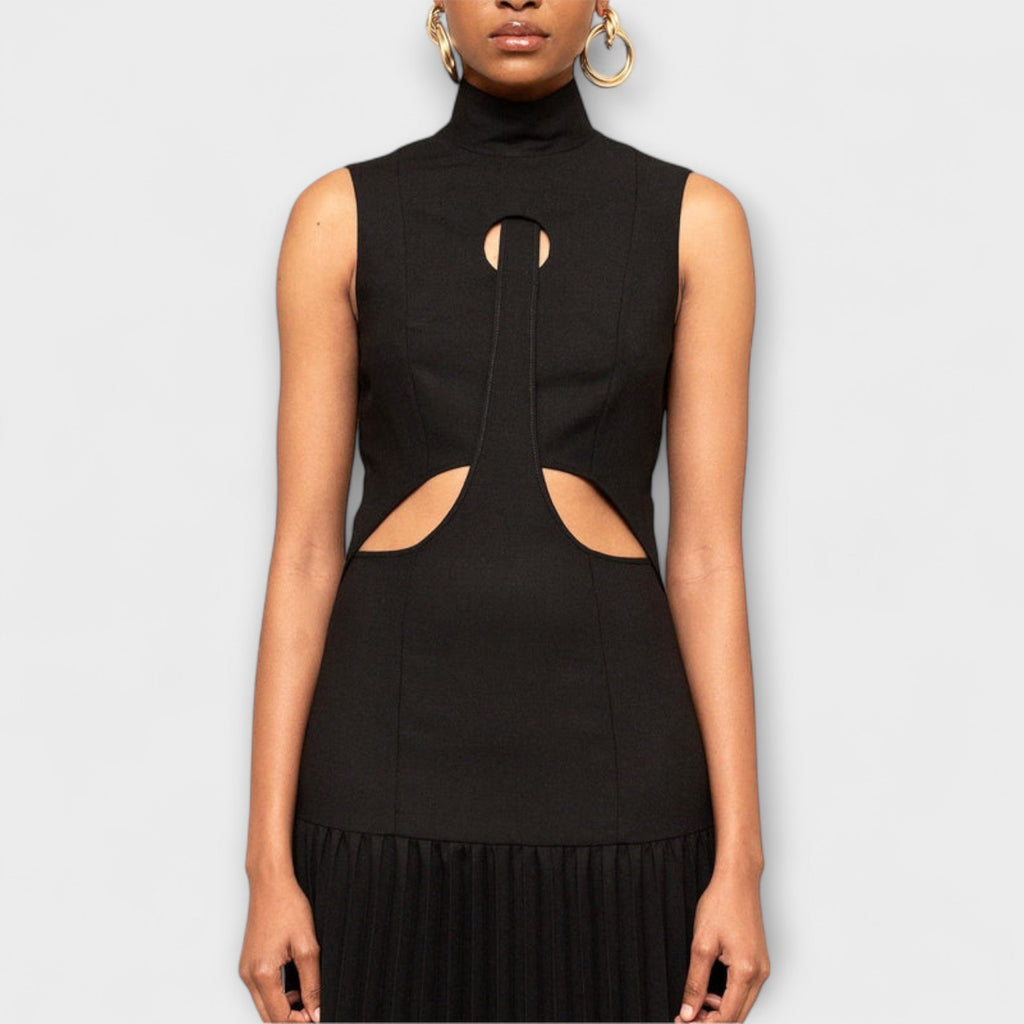 Sana | Abito Maxi Chic da Donna con Spacchi e Gonna Plissettata