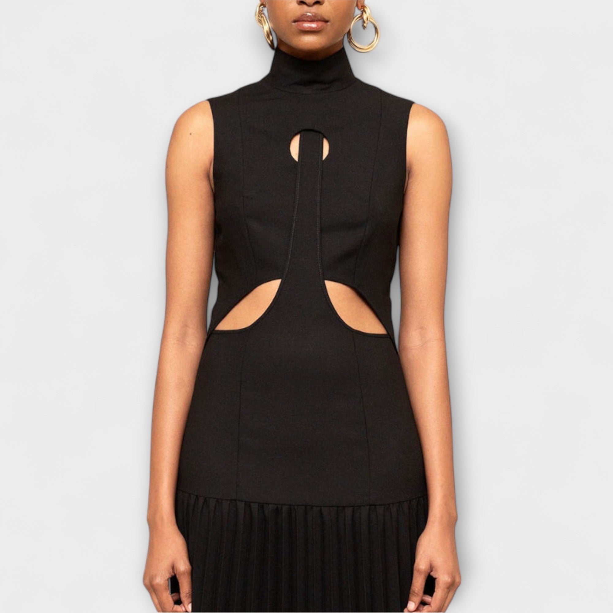 Sana | Abito Maxi Chic da Donna con Spacchi e Gonna Plissettata