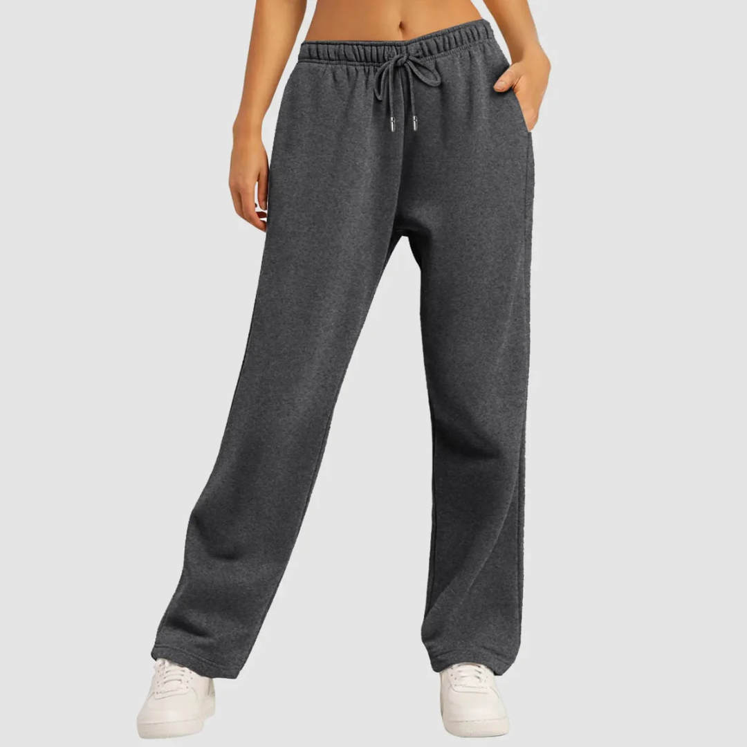 Selvara | Women's Wide Jogger Pants with Tie Casual
