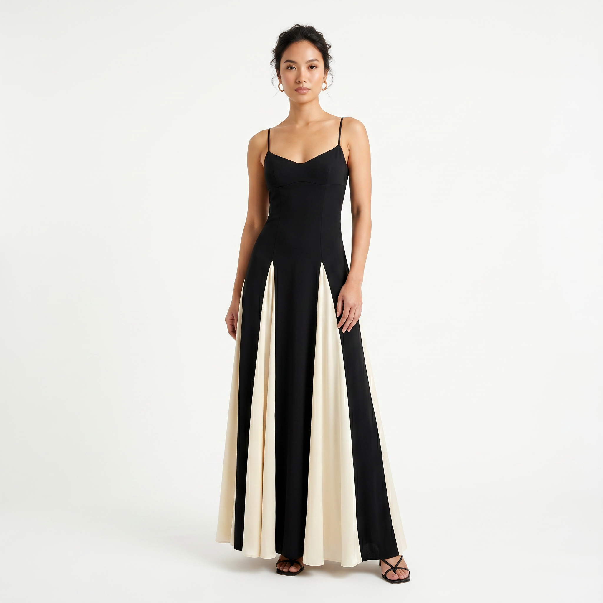 Celestine | Women's Maxi Dress with Straps and Contrast Panels
