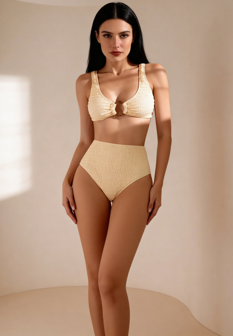 Solea | Bikini da Donna con Vita Alta e Anello Decorativo