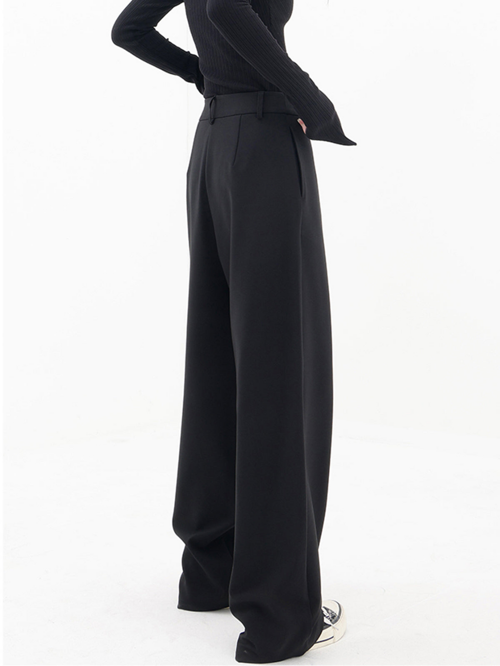 Zenvira | Pantaloni Baggy Donna a Vita Alta con Piega