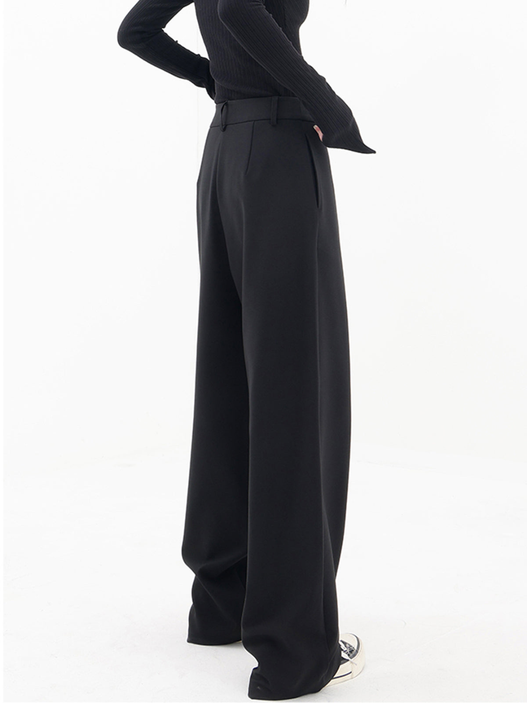 Zenvira | Pantaloni Baggy Donna a Vita Alta con Piega