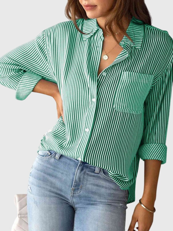 Zorella | Camicia Casual Donna a Righe con Laccio Frontale