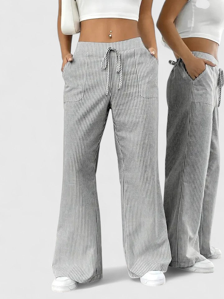 Roseline | Pantaloni da donna a righe con gamba larga