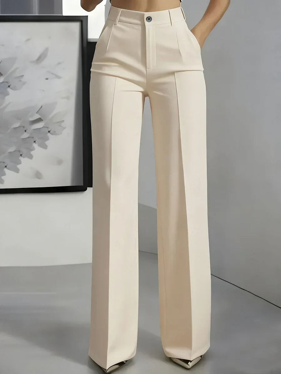 Velnara | Damskie Eleganckie Spodnie Szerokie z Wysokim Stanem
