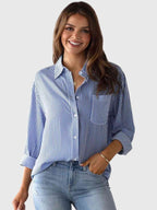 Zorella | Camicia Casual Donna a Righe con Laccio Frontale