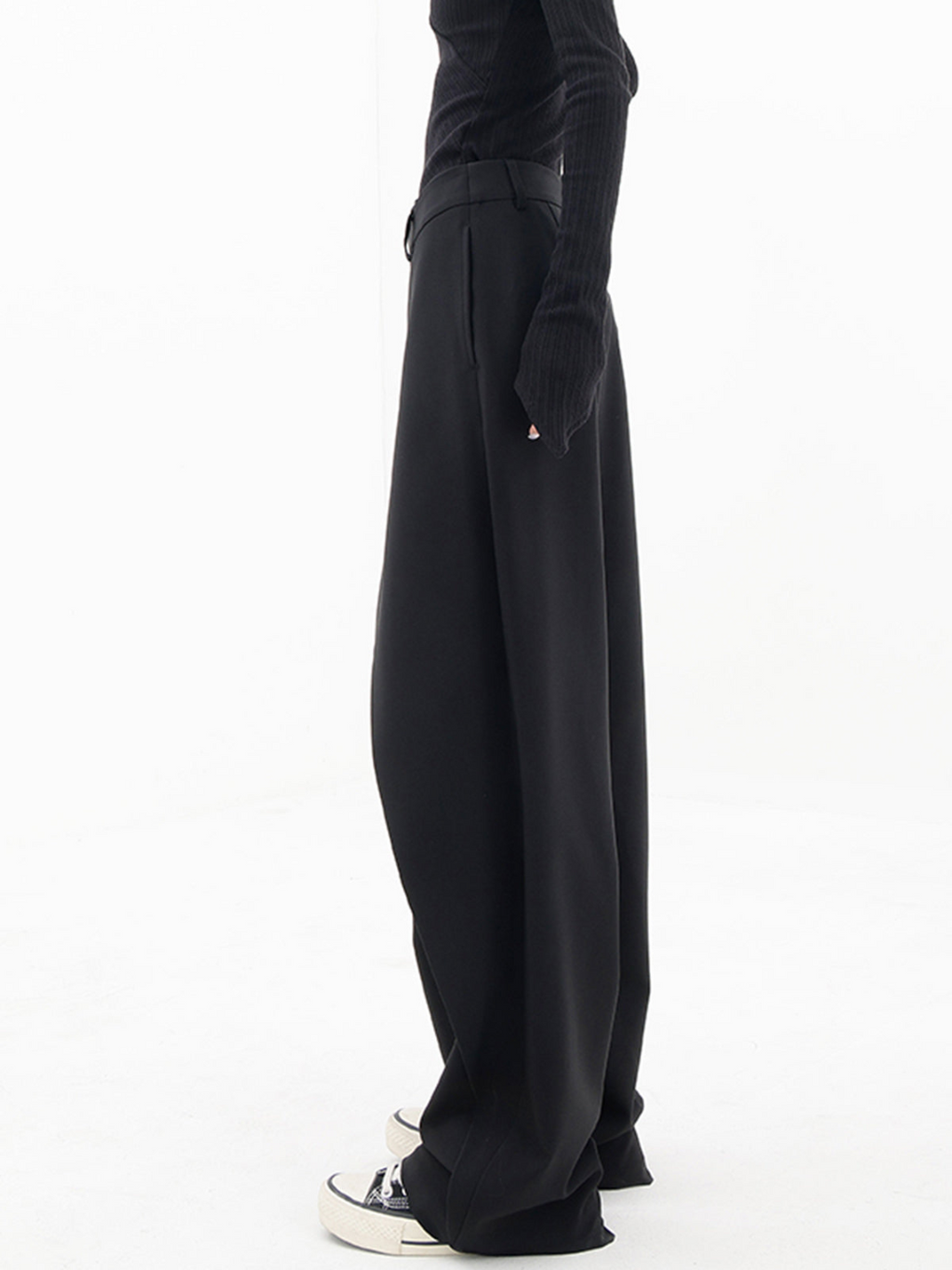 Zenvira | Pantaloni Baggy Donna a Vita Alta con Piega