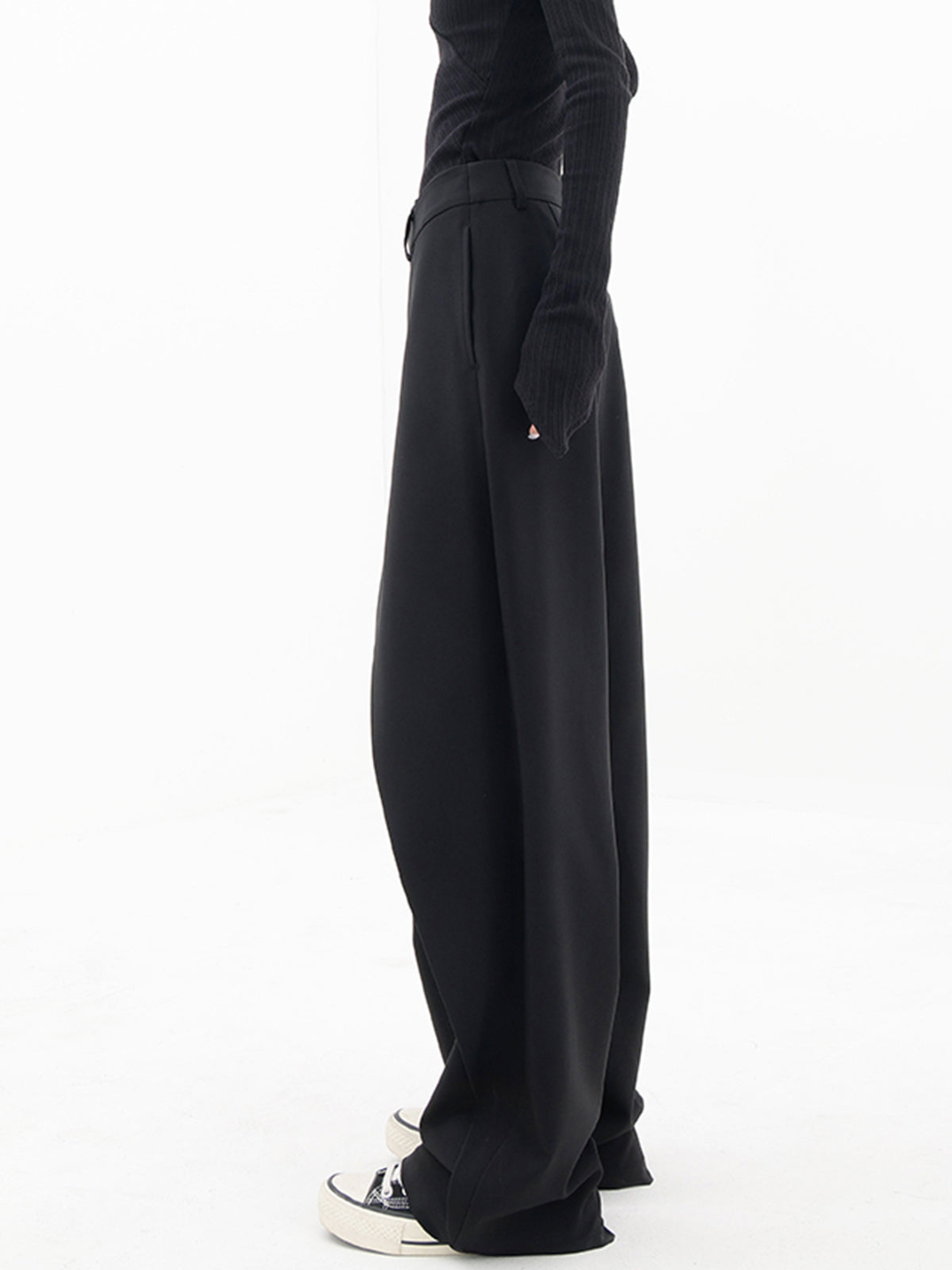 Zenvira | Pantaloni Baggy Donna a Vita Alta con Piega