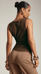 Doris | Camicetta Elegante da Donna con Drappeggio e Dettagli Dorati