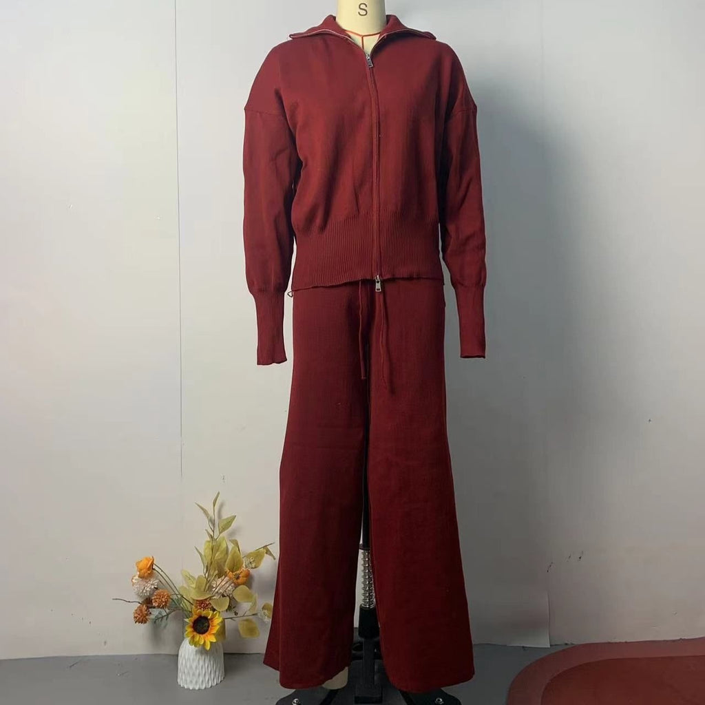 Valerie | Completo donna in maglia con pantaloni larghi
