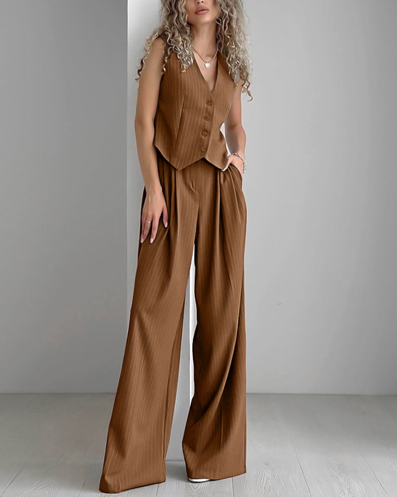 Dea | Elegante Completo Donna a Righe con Gilet