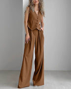 Dea | Elegante Completo Donna a Righe con Gilet