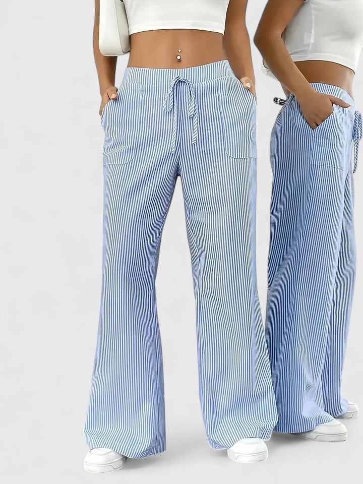 Roseline | Pantaloni da donna a righe con gamba larga