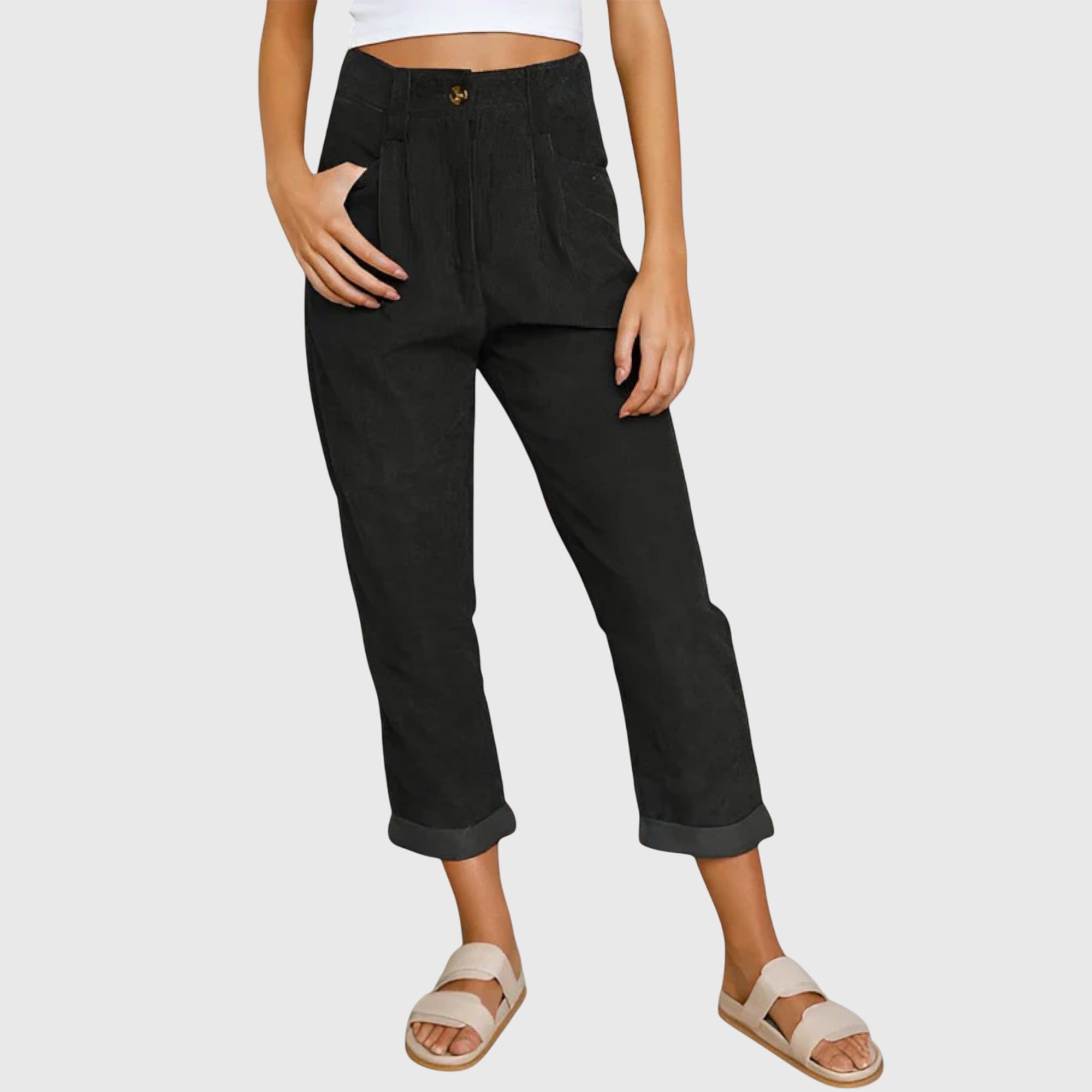 Elowen | Women's High-Waisted Corduroy Pants