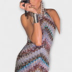 Dżesika | Abito Estivo Maxi Donna Halter a Chevron