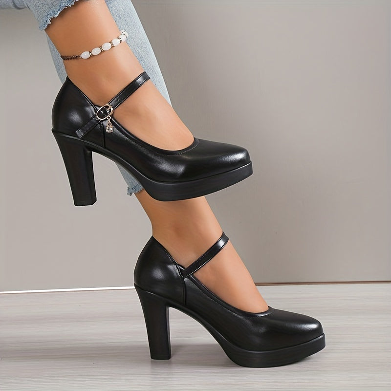 Calviera | Scarpe Eleganti da Donna Mary Jane con Zeppa