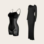 Peyton | Modelująca Sukienka Maxi Shapewear z Długim Rękawem