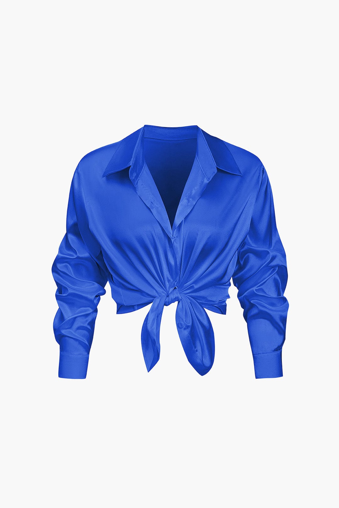 Dobrosława | Women's elegant satin shirt with long sleeves