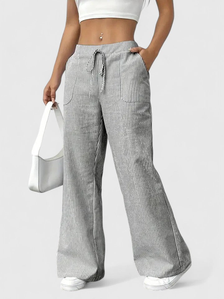 Roseline | Pantaloni da donna a righe con gamba larga