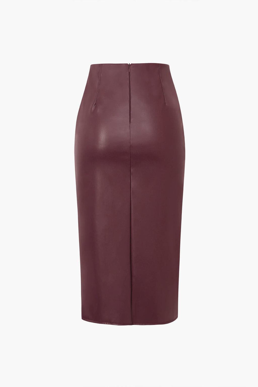 Vivienne | Damska Elegancka Spódnica Midi Z Ekoskóry
