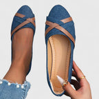 Lisette | Ballerine da donna in jeans con cinturini incrociati casual