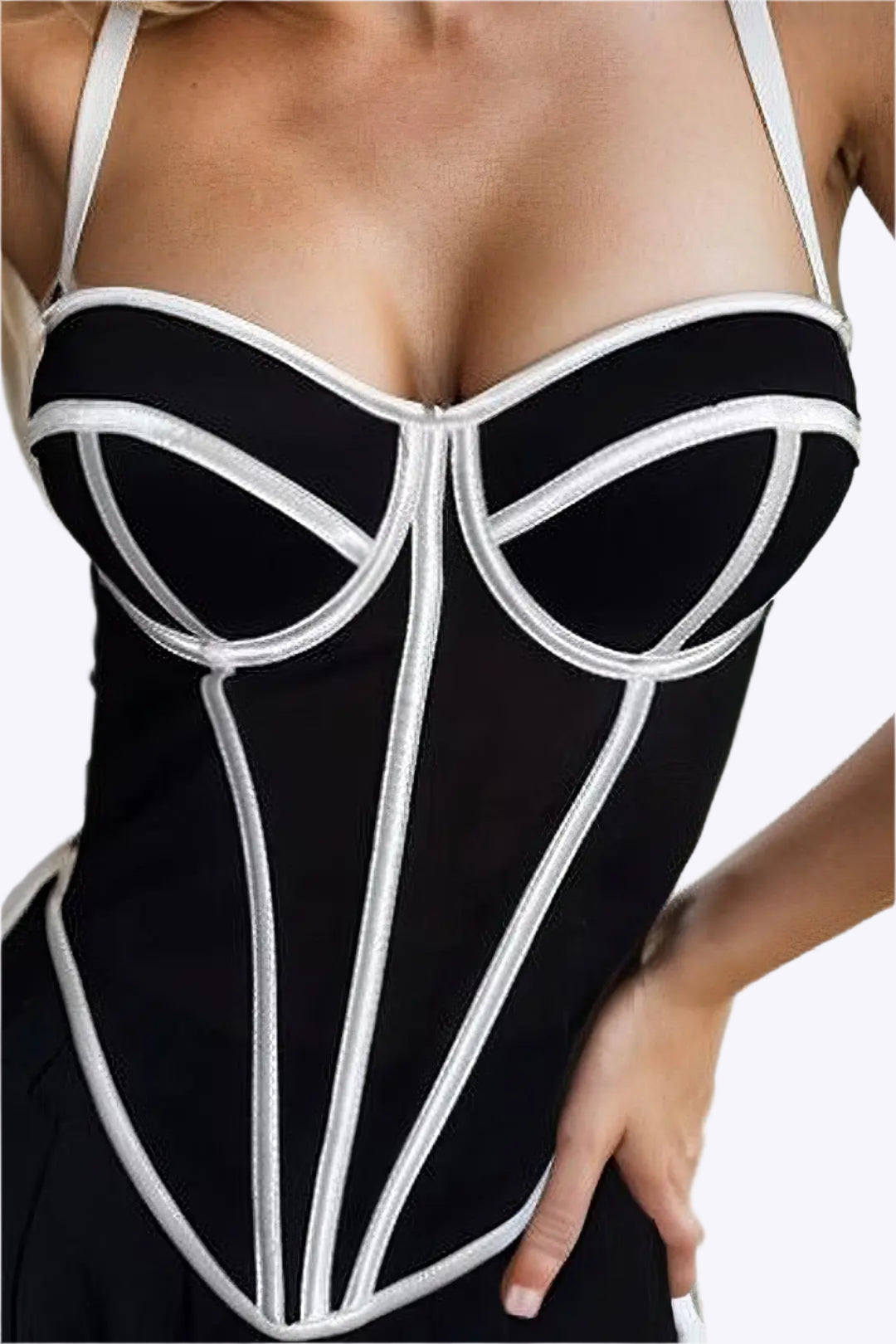 Abilene | Top Corsetto da Donna con Rifinitura a Contrasto